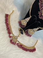 Load image into Gallery viewer, Anvi Pink Crystal Bridal Necklace Set