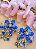 Load image into Gallery viewer, पुष्प बड़े आकार की भारतीय बालियां