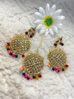 Load image into Gallery viewer, Jadau Pearl Tikka Earring Set - Affinity Giya