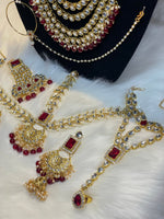 Load image into Gallery viewer, Maroon Kundan Bridal Set - Affinity Giya