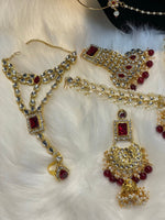 Load image into Gallery viewer, Maroon Kundan Bridal Set - Affinity Giya