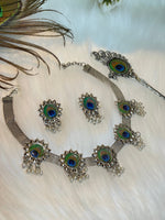 Load image into Gallery viewer, Oxidised Peacock Choker - Affinity Giya
