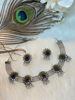 Load image into Gallery viewer, Oxidised Peacock Choker Set - Affinity Giya