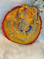 Load image into Gallery viewer, mustard ladies potli bags - Affinity Giya