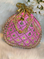 Load image into Gallery viewer, pink ladies potli bags - Affinity Giya