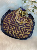 Load image into Gallery viewer, navy blue ladies potli bags - Affinity Giya