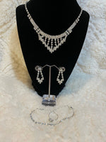 Load image into Gallery viewer, Silver Necklace, bracelet, earring and ring set - Affinity Giya