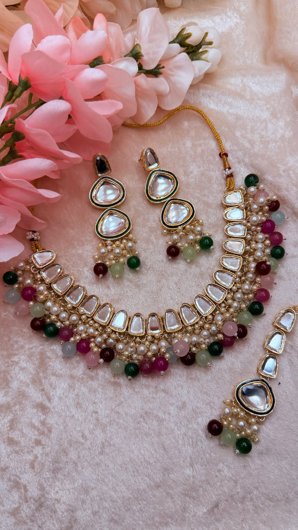 Apsara Mirror Kundan Necklace