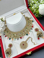 Load image into Gallery viewer, Harmeet Multi Color Polki Indian Choker Set
