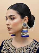 Load image into Gallery viewer, Statement Kundan Oversized Jhumki
