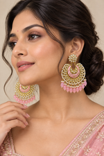 Load image into Gallery viewer, Tridha Kundan Oversized earrings