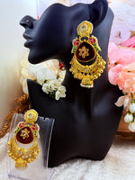 Load image into Gallery viewer, High quality Brass Gold plated Kashmiri Earrings with jhumki