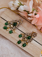 Load image into Gallery viewer, Victorian Elephant Necklaces with moissanite polki and earrings