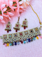 Load image into Gallery viewer, Kusum Polki Indian Choker Set
