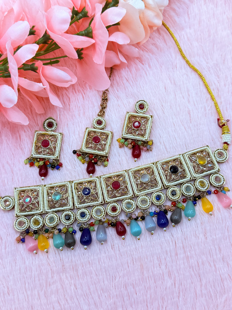 Kusum Polki Indian Choker Set