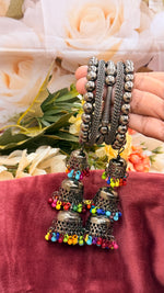 Load image into Gallery viewer, Stretchable Oxidised Bangles