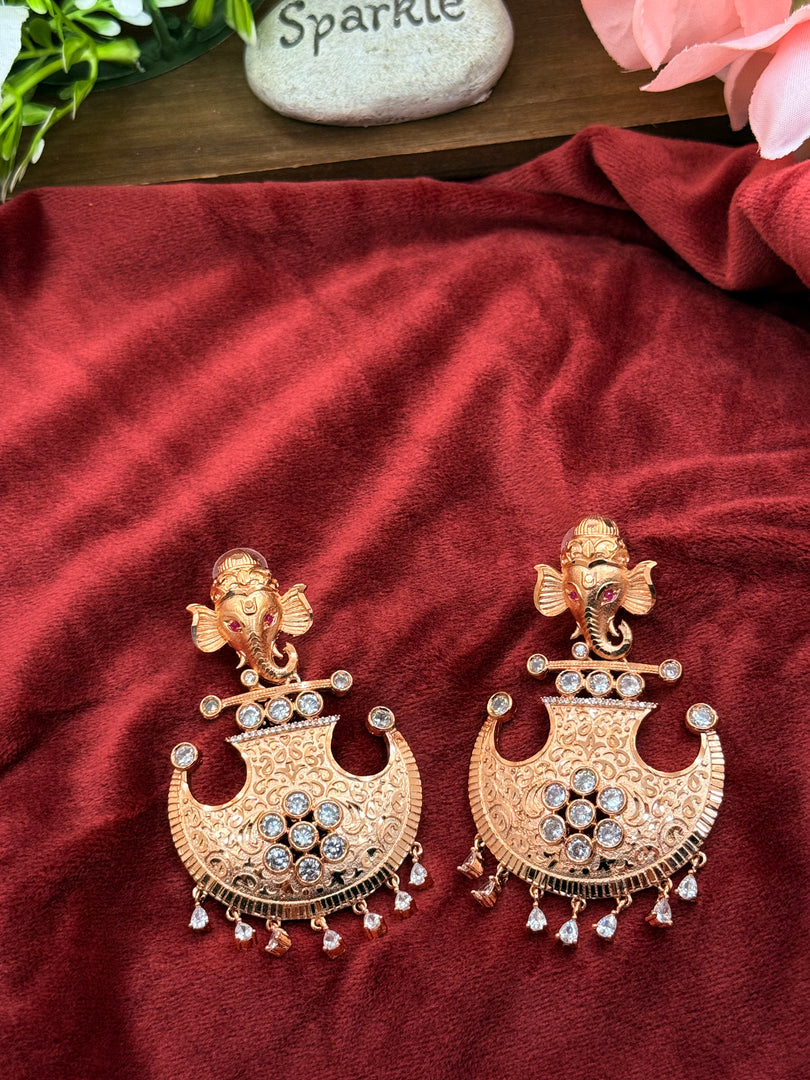 RoseGold Trending American Diamond Earrings