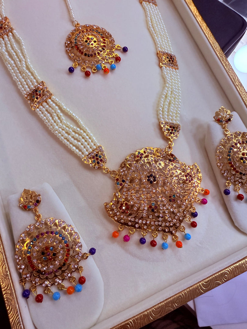 Jadau Collections Pearl Multicolor Mala Set