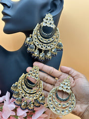 Kundan Drop Jhumki Tikka Earring Set