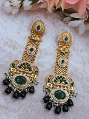 High Quality brass Antique Gold plated Kashmiri Earring