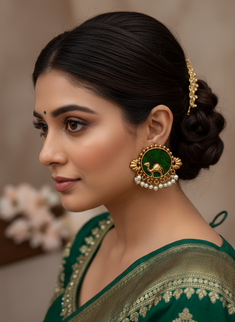 Camel Studs brass gold plated