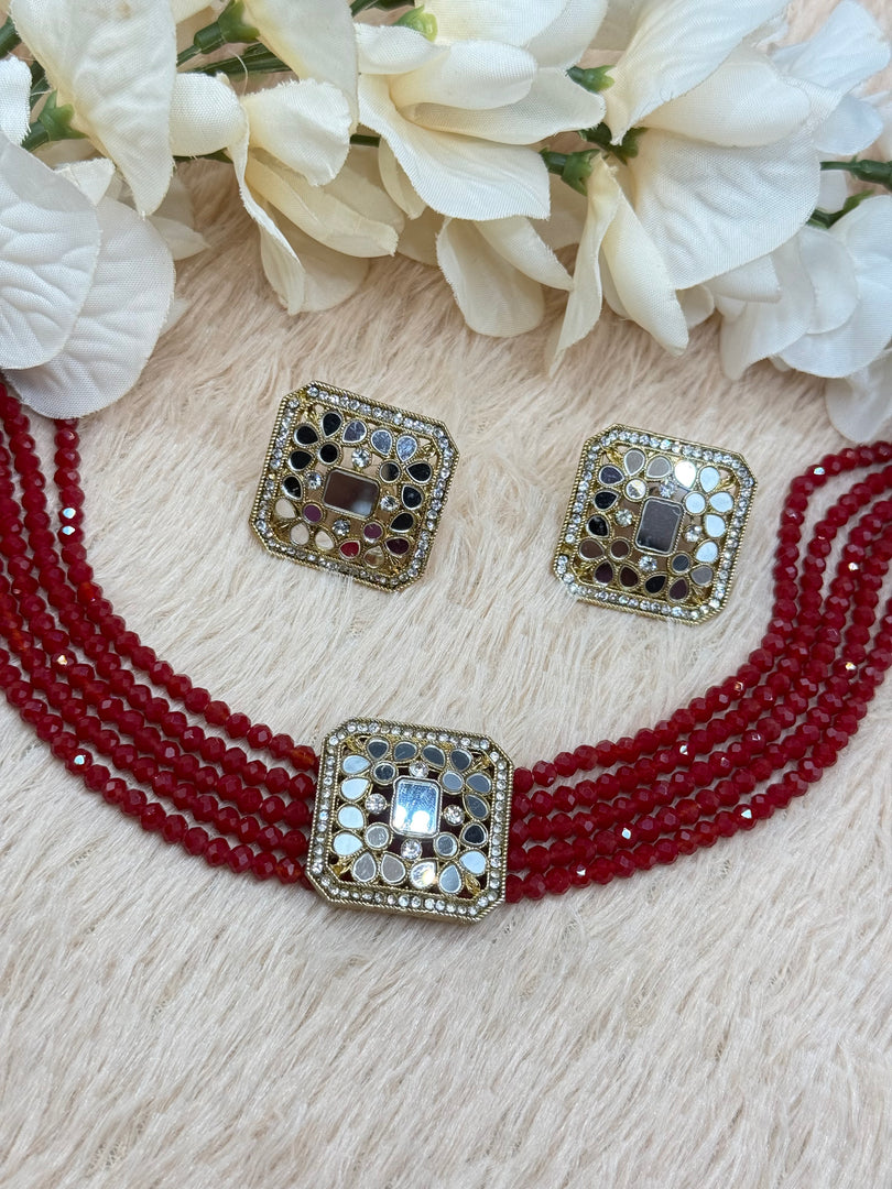 Aaina Simply Mirror Indian Choker Set