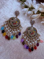 Load image into Gallery viewer, Multi color Kundan earring
