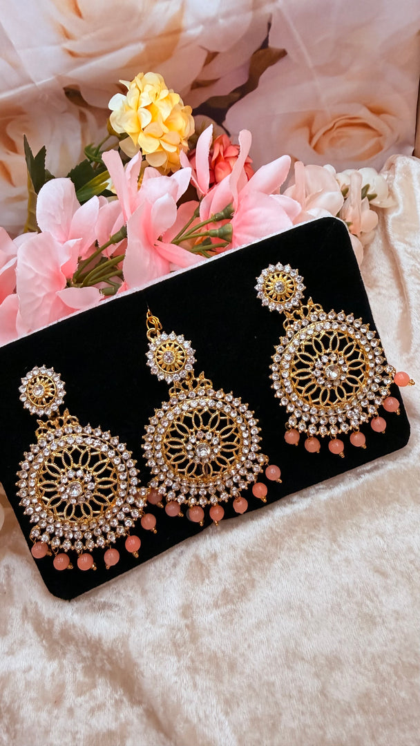 Beautiful rhinestone tikka set