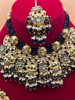 Load image into Gallery viewer, Dolly Black Kundan Meenakari Necklace Set

