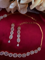 Load image into Gallery viewer, Nikas American Diamond RoseGold Necklace Set