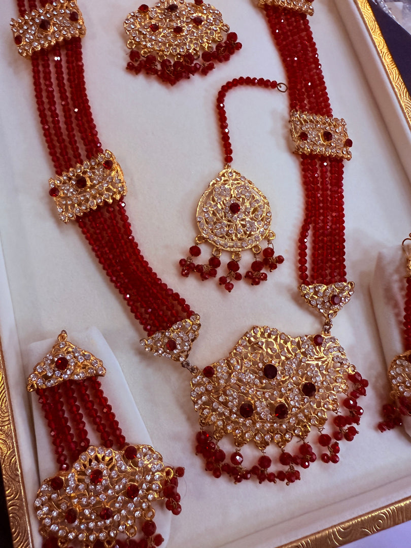 Chandani Red pakistani Bridal Set
