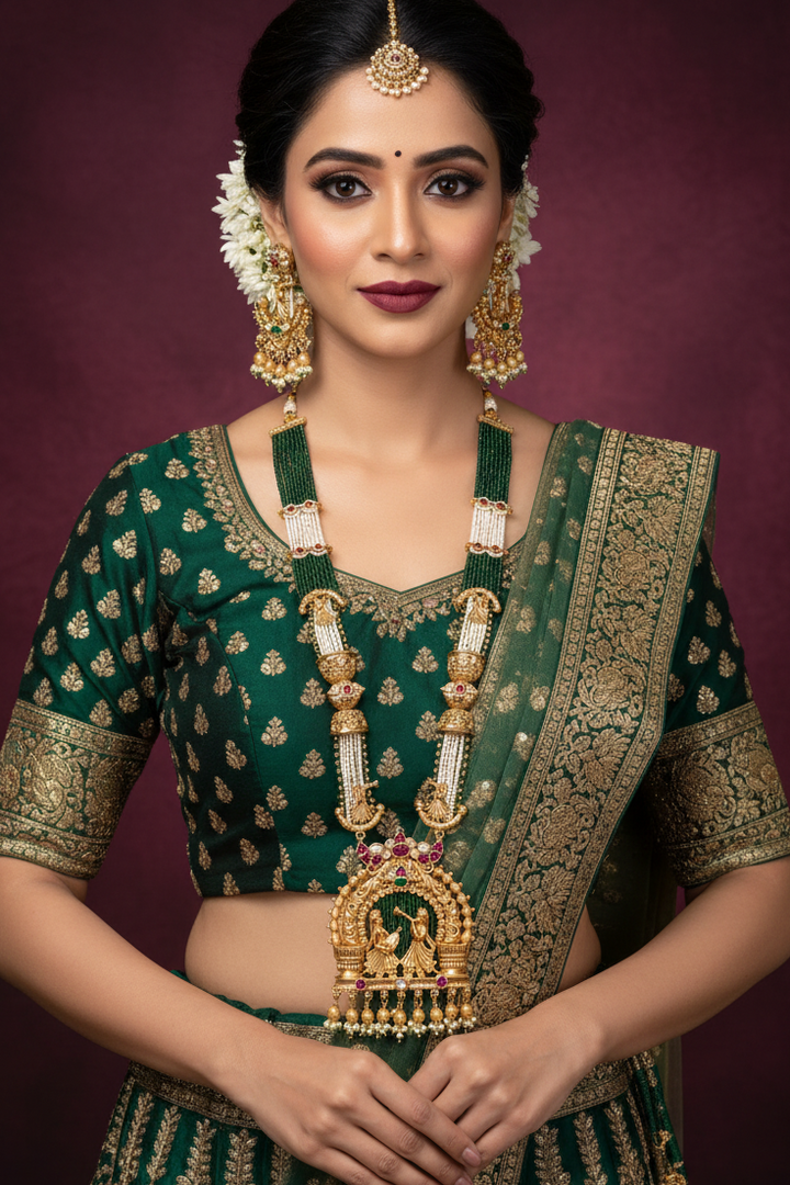 Rajwadi Gold plated Necklace with earrings