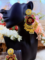 Load image into Gallery viewer, High quality Brass Gold plated Kashmiri Earrings with jhumki