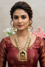 Load image into Gallery viewer, BRILLIANT RAJWADI ELEPHANT ANTIQUE GOLD PLATED NECKLACE (Mala)