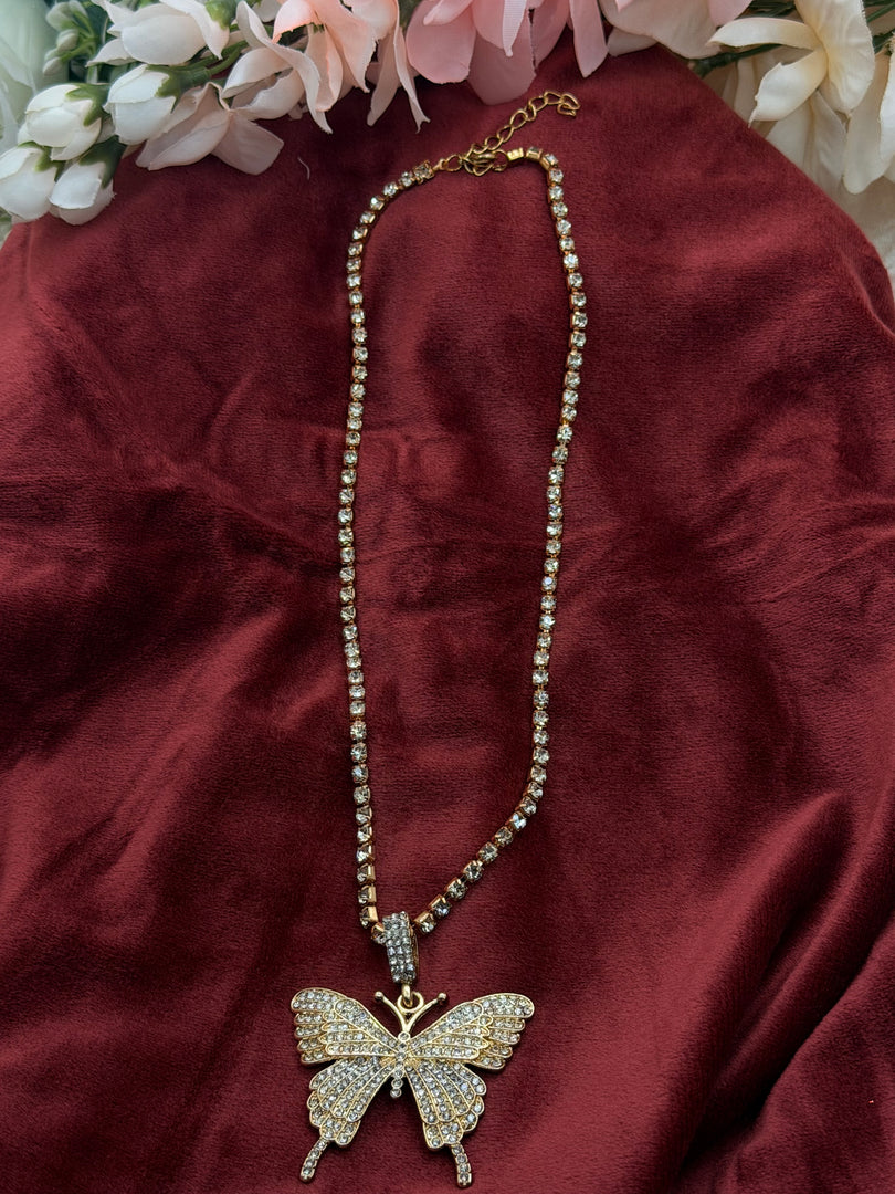 Butterfly Rhinestone Chain with Pendant