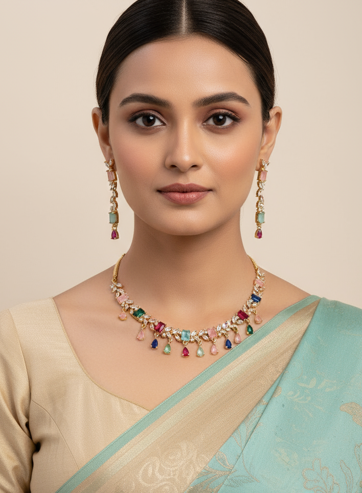 Fiza AD multicolor set in gold