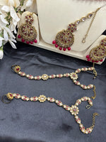 Load image into Gallery viewer, Jannat Hot Pink Gold Bridal Set
