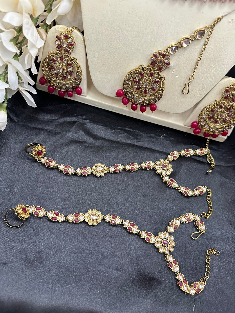 Jannat Hot Pink Gold Bridal Set – Affinity Giya