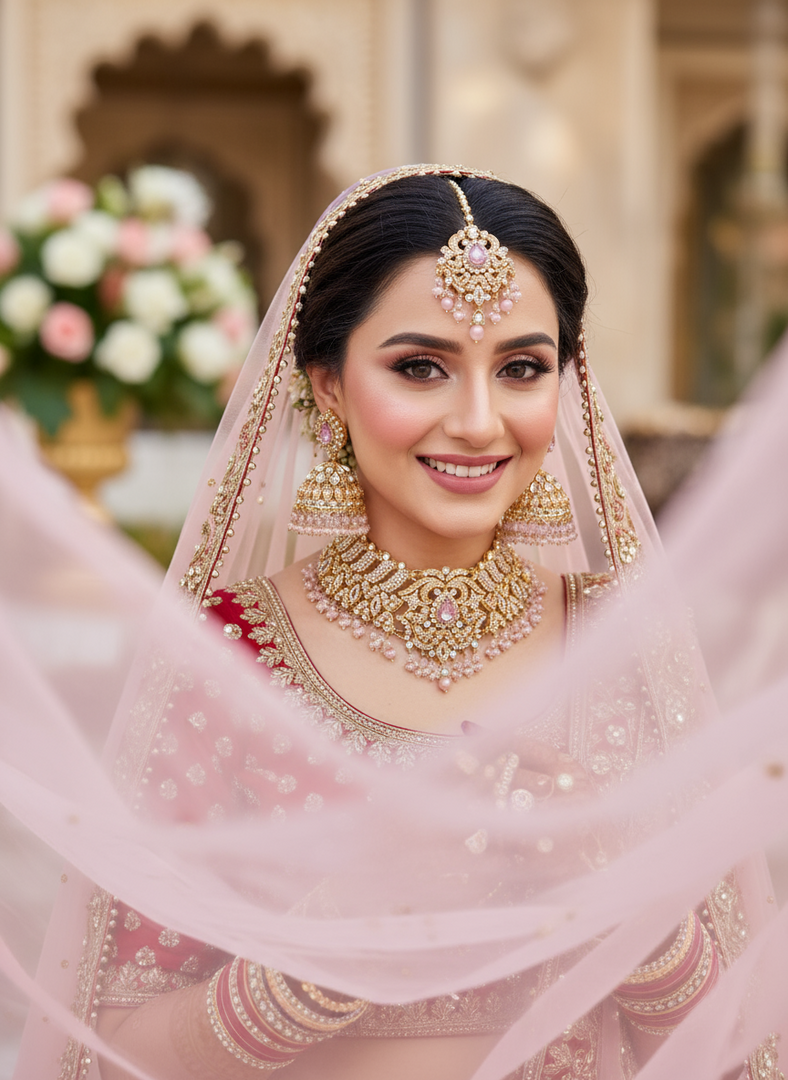 Zamila baby pink Pakistani Set