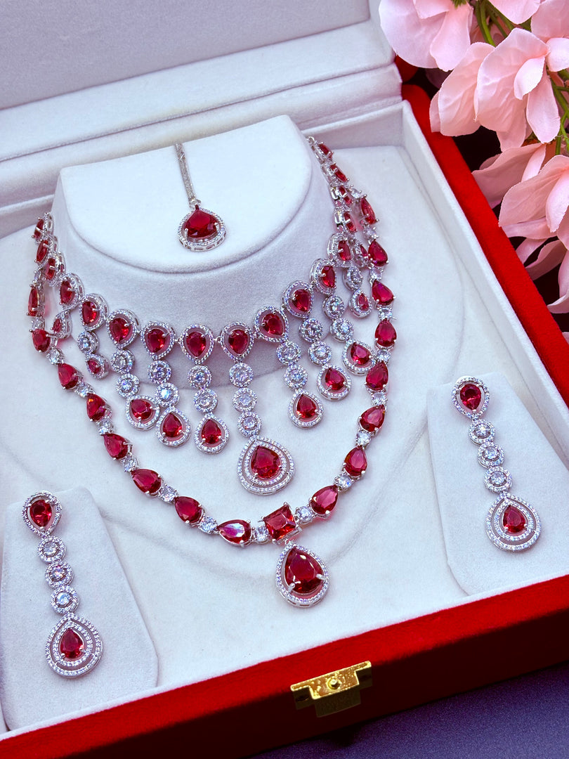 Shuvangi Ruby Silver AD Set