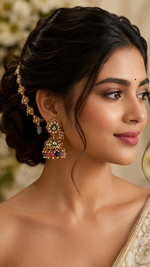Load image into Gallery viewer, Kundan bahubali earrings