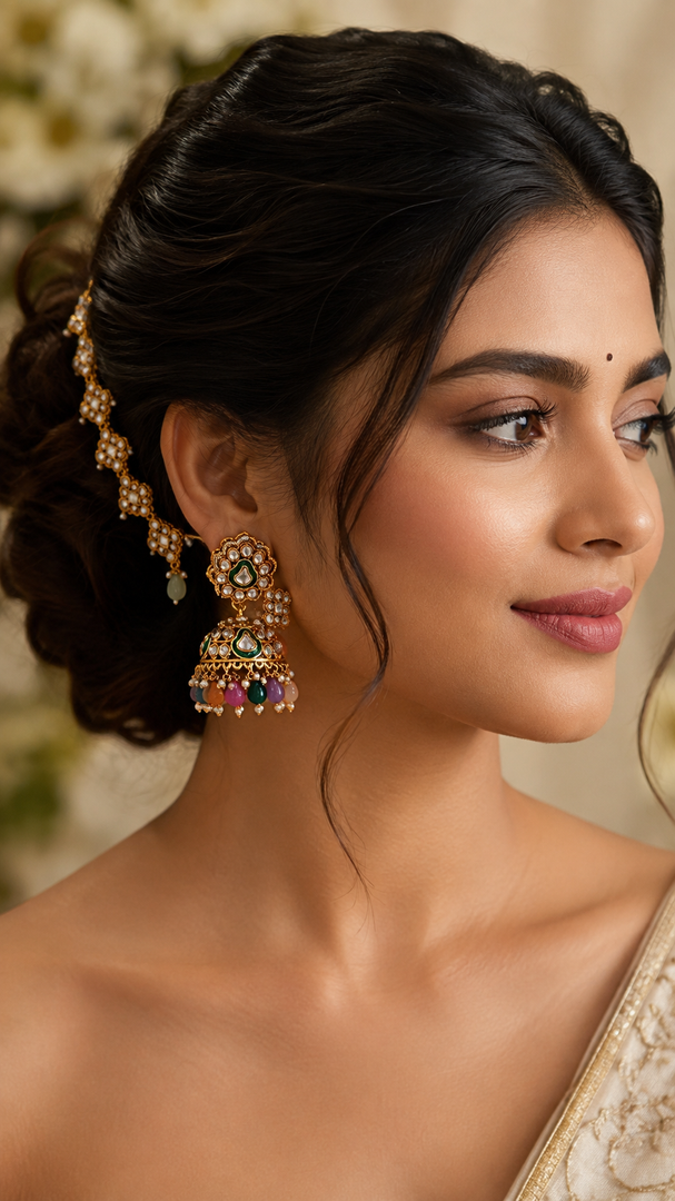 Kundan bahubali earrings