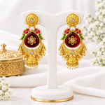 Load image into Gallery viewer, High quality Brass Gold plated Kashmiri Earrings with jhumki