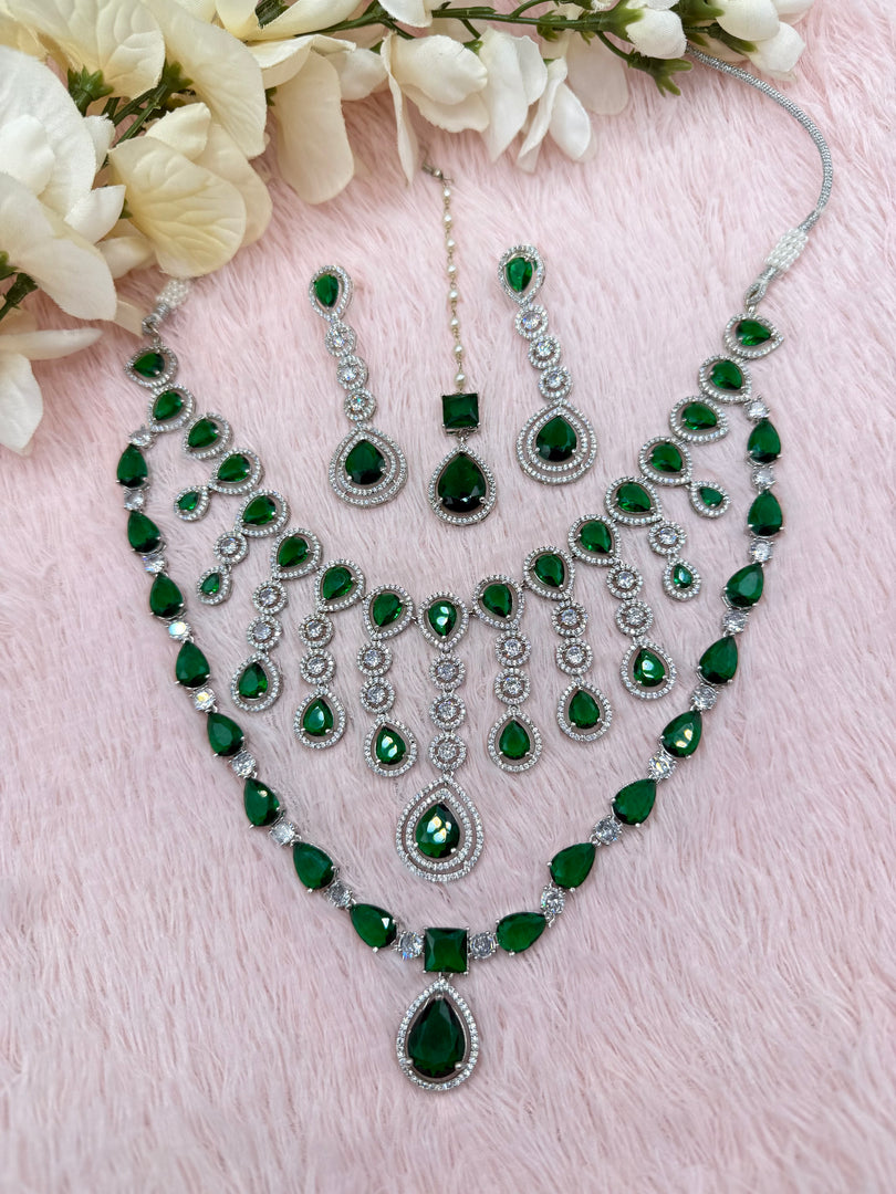 Shuvangi AD Green silver set