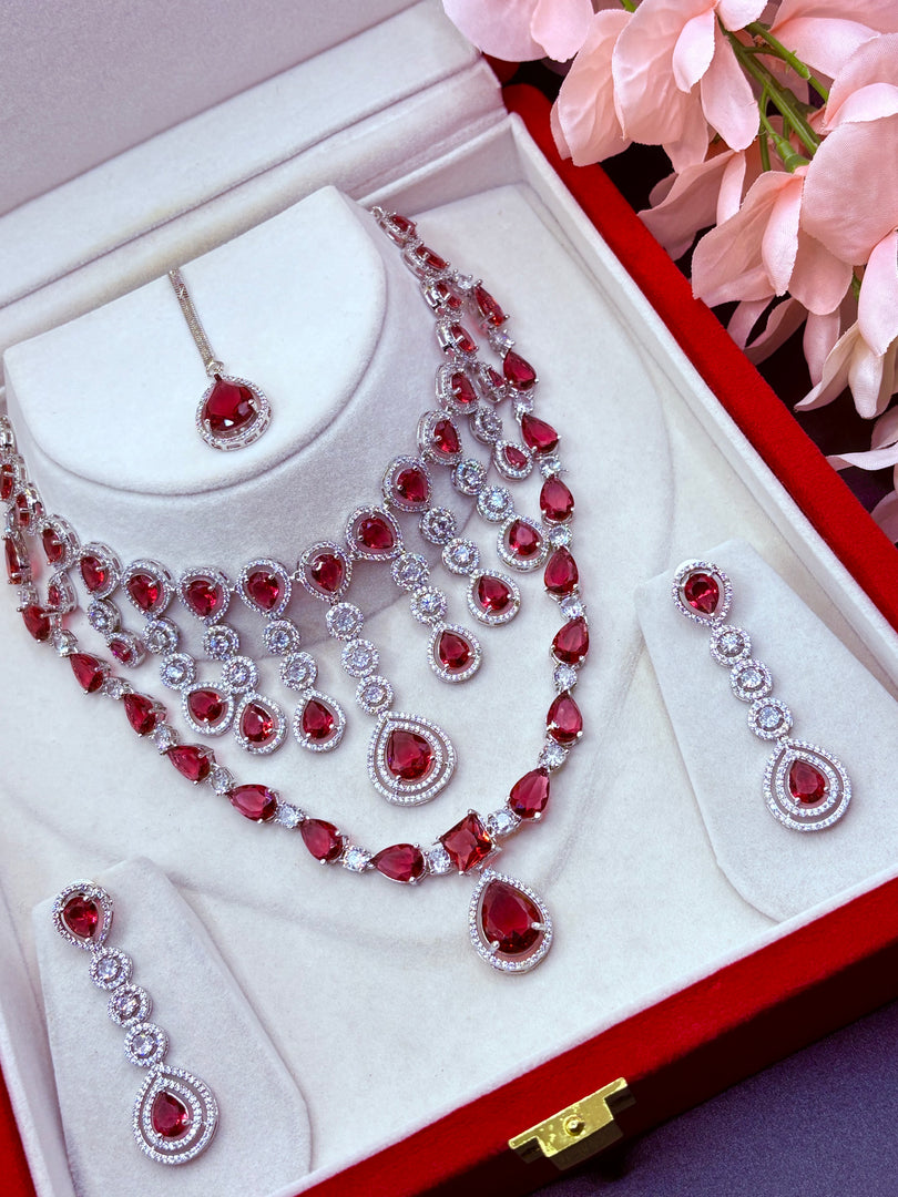 Shuvangi Ruby Silver AD Set