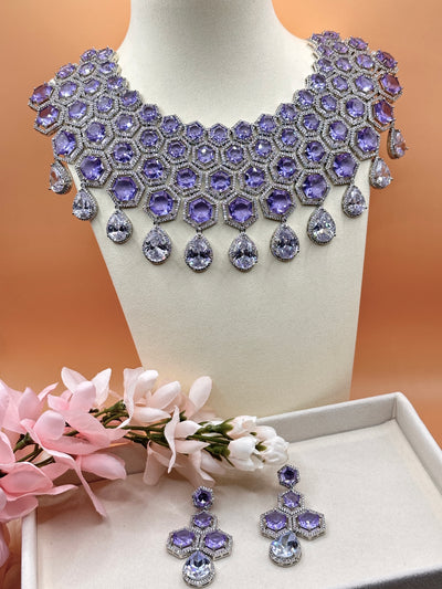 Purple krisha American Diamond Set