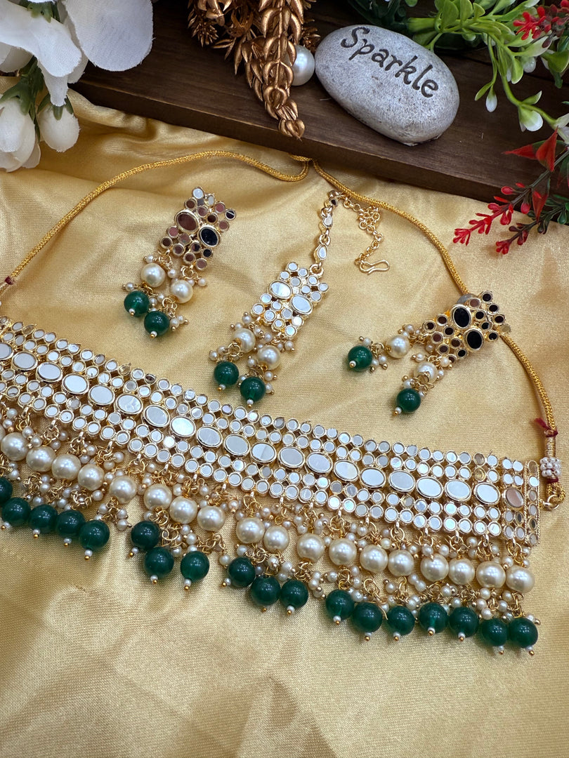 Shamiksha Mirror Choker Set
