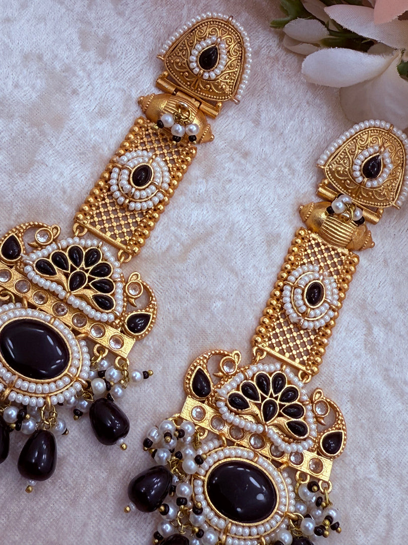 High Quality brass Antique Gold plated Kashmiri Earring