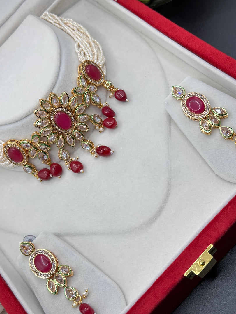 Glass Kundan set