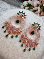 Load image into Gallery viewer, American Diamond RoseGold Platted Earrings